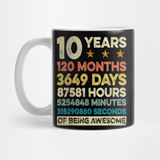 10th Birthday 10 Years Old 120 Months Mug